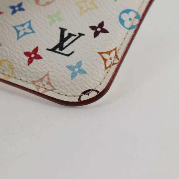 LOUIS VUITTON Monogram Multicolor Pochette Cles NM White M93734 LV Auth 132775V - Picture 10 of 12